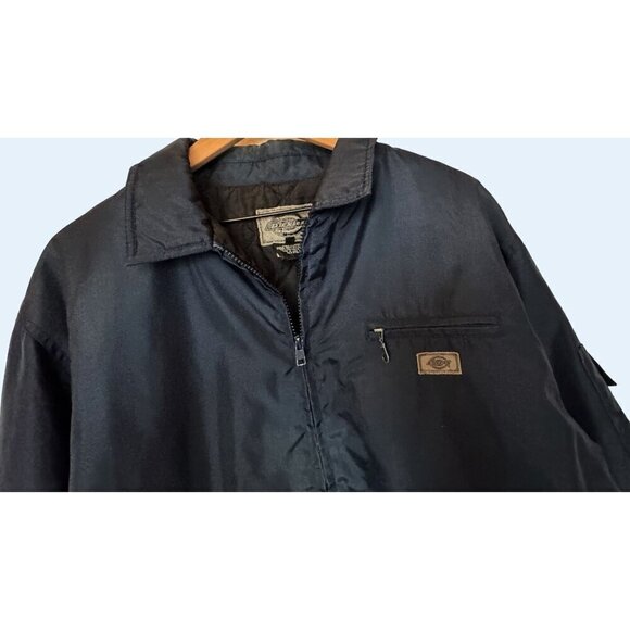 DICKIES Navy Blue Nylon Full Zip Utility Work Outdoor Jacket Sz LG - Picture 4 of 8